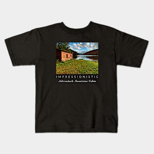 Impressionistic Adirondack Mountains Cabin Kids T-Shirt